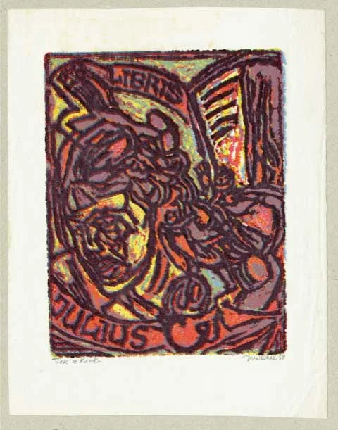 Knihomil s dvousáhovým exlibris